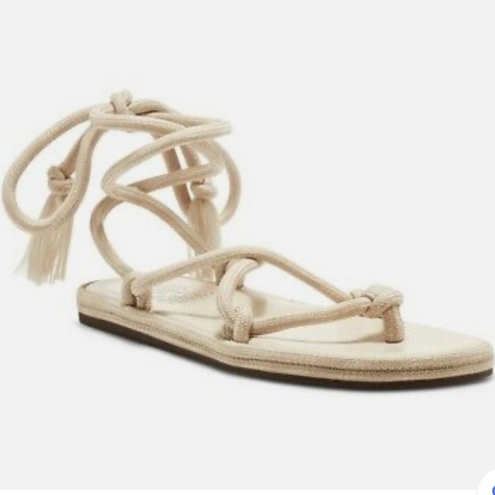 Cream Vince Camuto Rope Sandals.